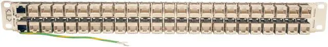 Alt view image 2 of 6 - Tripp Lite 48-Port 1U Rack-Mount STP Shielded Cat6a Feedthrough Patch Panel, RJ45 Ethernet N254-048-SH-6A