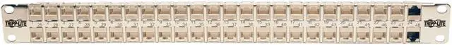 Alt view image 3 of 6 - Tripp Lite 48-Port 1U Rack-Mount STP Shielded Cat6a Feedthrough Patch Panel, RJ45 Ethernet N254-048-SH-6A