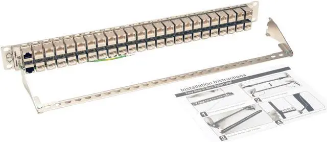 Alt view image 5 of 6 - Tripp Lite 48-Port 1U Rack-Mount STP Shielded Cat6a Feedthrough Patch Panel, RJ45 Ethernet N254-048-SH-6A