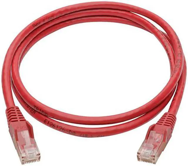 Alt view image 2 of 6 - TRIPP LITE Cat6 Gigabit Ethernet Snagless Molded Patch Cable 24 AWG 550MHz Premium UTP, Red, RJ45 M/M 4' (N201-004-RD)