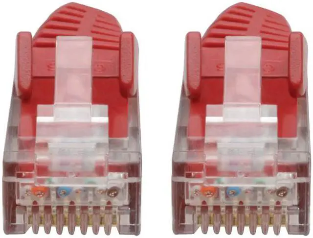 Alt view image 3 of 6 - TRIPP LITE Cat6 Gigabit Ethernet Snagless Molded Patch Cable 24 AWG 550MHz Premium UTP, Red, RJ45 M/M 4' (N201-004-RD)