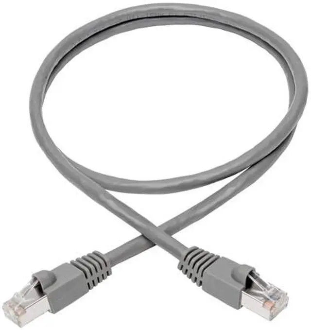 Alt view image 2 of 5 - Tripp Lite N262-003-GY Cat6A 10G-Certified Snagless Shielded Stp Network Patch Cable (Rj45 M/M) , Poe, Gray, 3 Ft. - Patch Cable (Dte) - Rj-45 (M) To Rj-45 (M) - 3 Ft - Stp - Cat 6A - Ieee 802.3Af -