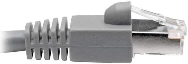 Alt view image 4 of 5 - Tripp Lite N262-003-GY Cat6A 10G-Certified Snagless Shielded Stp Network Patch Cable (Rj45 M/M) , Poe, Gray, 3 Ft. - Patch Cable (Dte) - Rj-45 (M) To Rj-45 (M) - 3 Ft - Stp - Cat 6A - Ieee 802.3Af -
