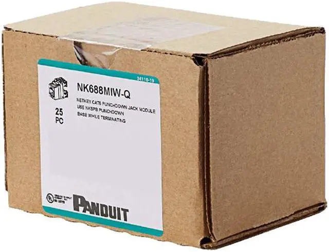Alt view image 2 of 2 - Panduit NK688MOR-Q NetKey Cat6 Keystone Jack Module, Orange, Pack of 25