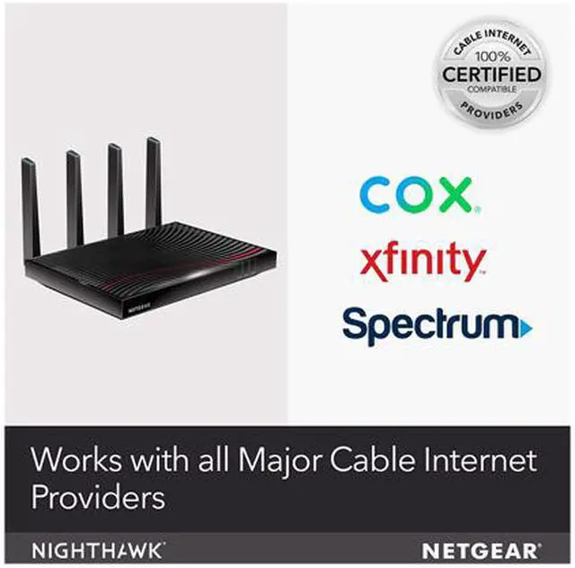 Alt view image 3 of 5 - NETGEAR Nighthawk X4S AC3200 Wi-Fi DOCSIS 3.1 Cable Modem Router (C7800)
