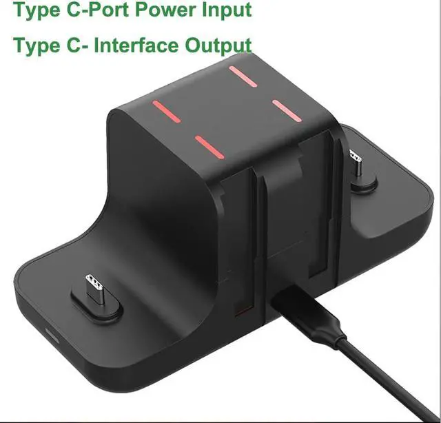 Alt view image 5 of 7 - Switch Charger Dock Station for Nintendo Switch, Idealforce 6 in 1 Fast Charger Station Desktop Dock Adapter with Type C Cable for Joycon&Pro Controller