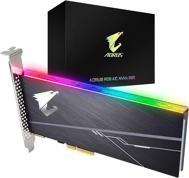 Alt view image 7 of 7 - GIGABYTE AORUS AIC 1TB PCI-Express 3.0 x4, NVMe 1.3 3D TLC ToshiBa BiCS3 Internal Solid State Drive (SSD) GP-ASACNE2100TTTDR