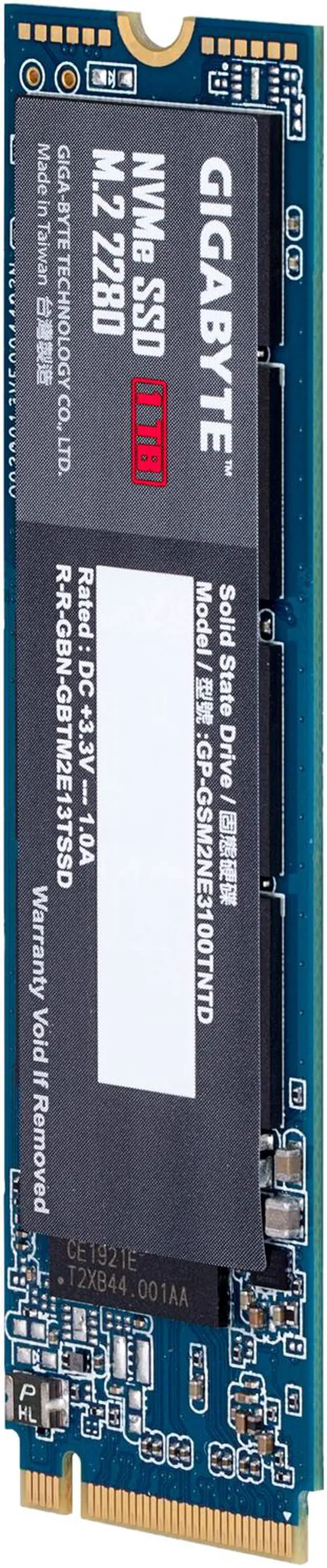 Alt view image 4 of 5 - GIGABYTE M.2 2280 1TB PCI-Express 3.0 x4, NVMe 1.3 Internal Solid State Drive (SSD) GP-GSM2NE3100TNTD