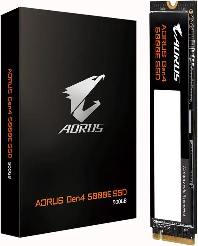 Alt view image 7 of 7 - GIGABYTE AORUS Gen4 5000E M.2 2280 500GB PCI-Express 4.0 x4 3D NAND TLC Internal Solid State Drive (SSD) AG450E500G-G
