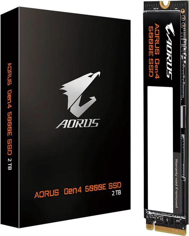 Alt view image 3 of 3 - AORUS Gen4 5000E SSD 2TB PCIe 4.0 NVMe M.2 Internal Solid State Hard Drive with Read Speed Up to 6500MB/s, Write Speed Up to 6000MB/s, AG450E2TB-G