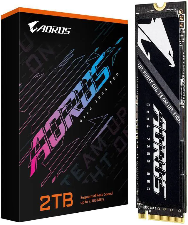 Alt view image 4 of 4 - GIGABYTE AORUS Gen4 7300 SSD 2TB (w/o heat spreader) PCIe 4.0 NVMe M.2 Internal Solid State Drive with Read Speed Up to 7300MB/s, Write Speed Up to 6850MB/s, AG4732TB N