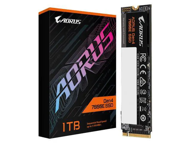 Alt view image 3 of 4 - GIGABYTE AORUS Gen4 7000E SSD 1TB PCIe 4.0 NVMe M.2 Internal Solid State Hard Drive with Read Speed Up to 7100MB/s, Write Speed Up to 6100MB/s, AG470E1TB