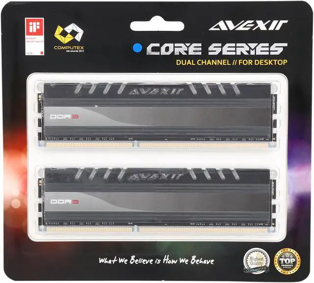 Alt view image 4 of 4 - Avexir Core Series 16GB (2 x 8GB) DDR3 1866 (PC3 14900) Desktop Memory Model AVD3U18660908G-2CI