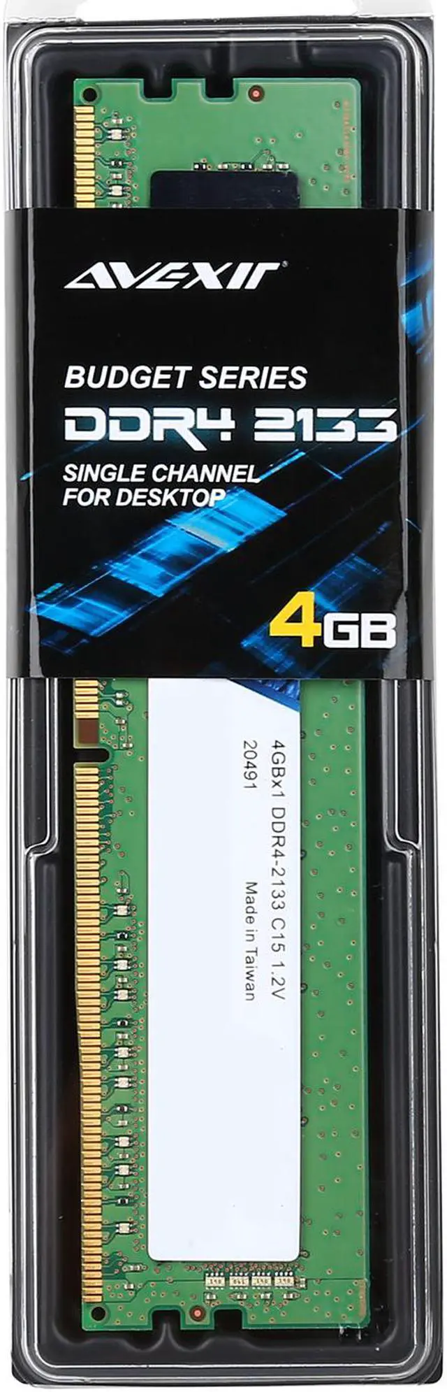 Alt view image 3 of 3 - Avexir Budget Series 4GB DDR4 2133 (PC4 17000) Desktop Memory Model AVD4U21331504G-1BW