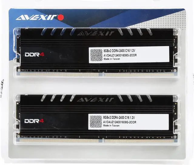 Alt view image 4 of 4 - Avexir Core Series 16GB (2 x 8GB) DDR4 2400 (PC4 19200) Desktop Memory Model AVD4UZ124001608G-2COR