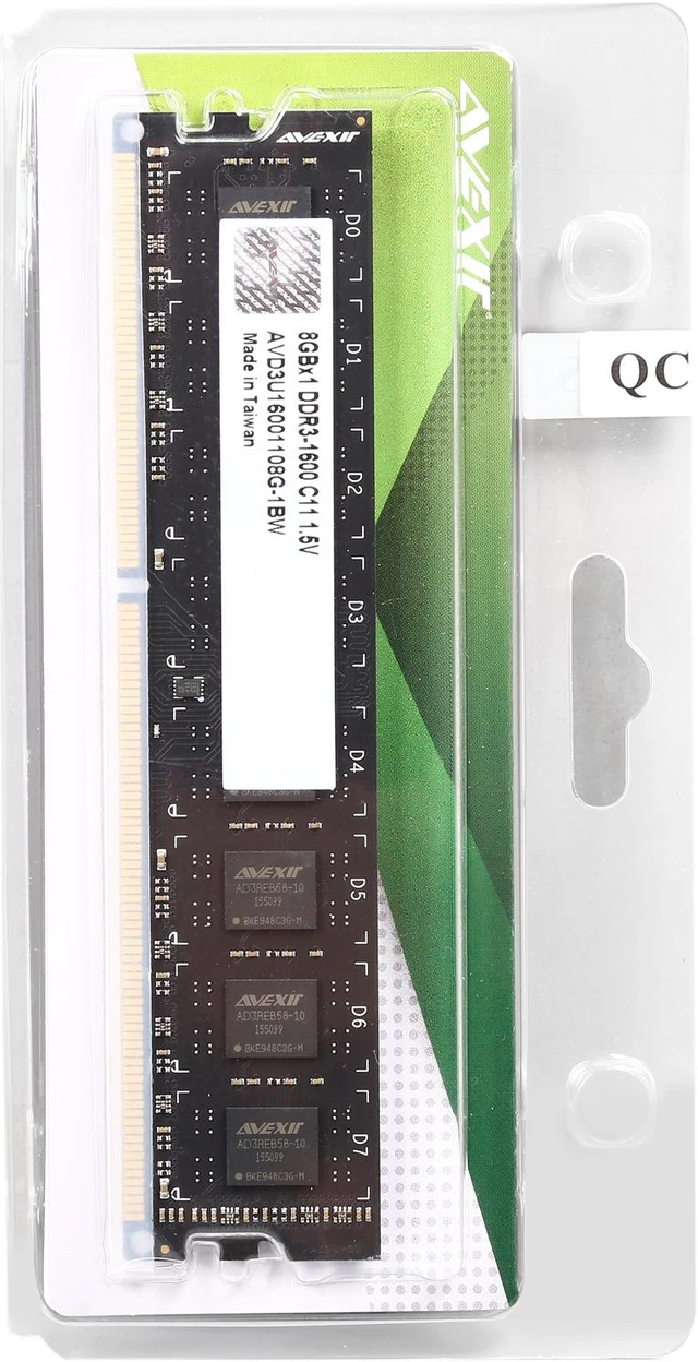 Alt view image 3 of 3 - Avexir Budget Series 8GB DDR3 1600 (PC3 12800) Desktop Memory Model AVD3U16001108G-1BW