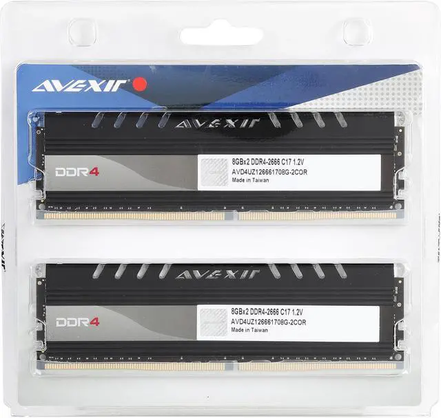Alt view image 4 of 4 - Avexir Core Series 16GB (2 x 8GB) DDR4 2666 (PC4 21300) Desktop Memory Model AVD4UZ126661708G-2COR