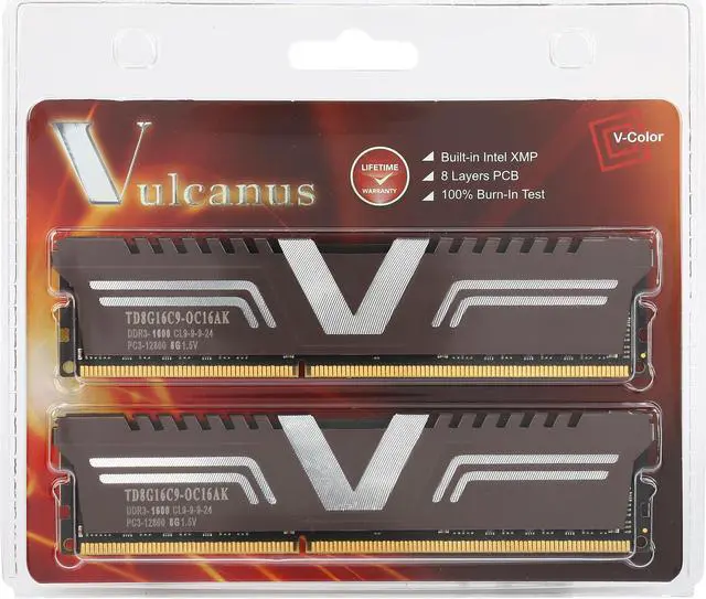 Alt view image 3 of 3 - V-Color OC Series 16GB (2 x 8GB) DDR3 1600 (PC3 12800) Desktop Memory Model TD8G16C9-OC16AK