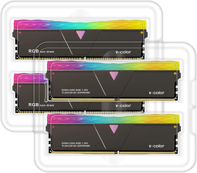 V-Color 16GB (2 x 8GB) DDR4 3200 (PC4 25600) Desktop Memory + RGB Dummy ...