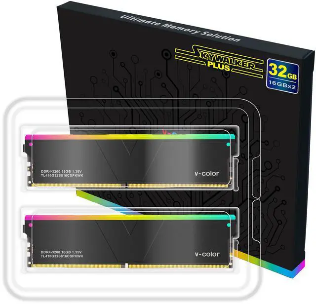 Alt view image 4 of 5 - V-Color 32GB (2 x 16GB) DDR4 3200 (PC4 25600) Desktop memory Model TL416G32S816CSPKWK