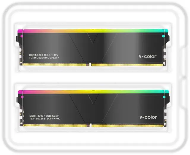 Alt view image 2 of 5 - V-Color 32GB (2 x 16GB) DDR4 3200 (PC4 25600) Desktop memory Model TL416G32S816CSPKWK