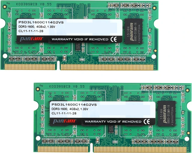 PANRAM 8GB (2 x 4GB) 204-Pin DDR3 SO-DIMM DDR3L 1600 (PC3L 12800