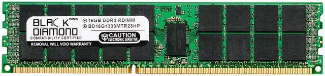 Main image of Black Diamond Memory 16GB ECC Registered DDR3 1333 (PC3 10600) System Specific Memory Model BD16G1333MTR23HP