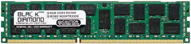 Main image of Black Diamond Memory 8GB 240-Pin DDR3 SDRAM ECC Registered DDR3 1600 (PC3 12800) System Specific Memory Model BD8G1600MTR23DE