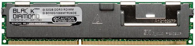 Main image of Black Diamond Memory 32GB ECC Registered DDR3 1066 (PC3 8500) System Specific Memory Model BD32G1066MTR26DE