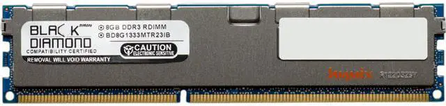 Main image of Black Diamond Memory 8GB ECC Registered DDR3 1333 (PC3 10600) System Specific Memory Model BD8G1333MTR23IB