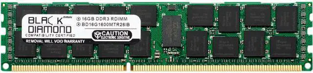 Main image of Black Diamond Memory 16GB ECC Registered DDR3 1600 (PC3 12800) System Specific Memory Model BD16G1600MTR26IB