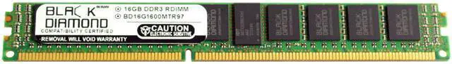 Main image of Black Diamond Memory VLP 16GB 240-Pin DDR3 SDRAM ECC Registered DDR3 1600 (PC3 12800) System Specific Memory Model BD16G1600MTR97IB