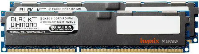 Main image of Black Diamond Memory 16GB (2 x 8GB) ECC Registered DDR3 1333 (PC3 10600) System Specific Memory Model BD8GX21333MTR23DE