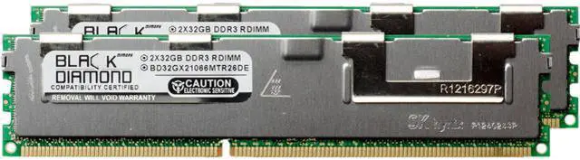Main image of Black Diamond Memory 64GB (2 x 32GB) ECC Registered DDR3 1066 (PC3 8500) System Specific Memory Model BD32GX21066MTR26DE