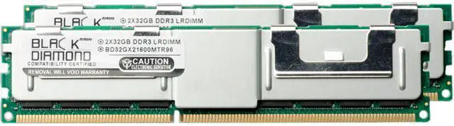 Main image of Black Diamond Memory 64GB (2 x 32GB) 240-Pin DDR2 SDRAM ECC Load Reduced DDR3 1866 (PC3 14900) System Specific Memory Model BD32GX21866MTR96DE
