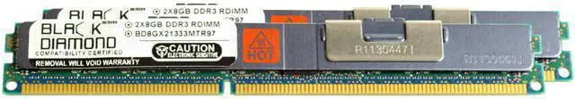 Main image of Black Diamond Memory VLP 16GB (2 x 8GB) 240-Pin DDR3 SDRAM ECC Registered DDR3 1333 (PC3 10600) System Specific Memory Model BD8GX21333MTR97IB