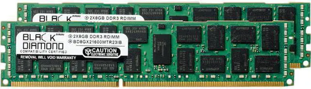 Main image of Black Diamond Memory 16GB (2 x 8GB) ECC Registered DDR3 1600 (PC3 12800) System Specific Memory Model BD8GX21600MTR23IB