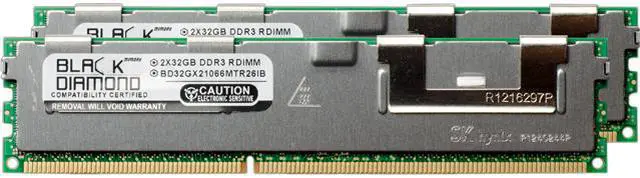 Main image of Black Diamond Memory 64GB (2 x 32GB) ECC Registered DDR3 1066 (PC3 8500) System Specific Memory Model BD32GX21066MTR26IB