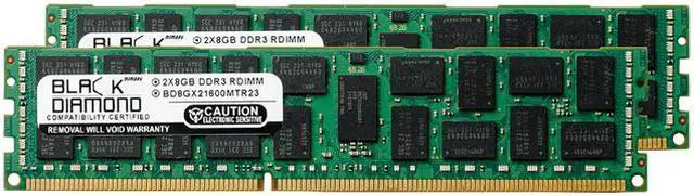 Main image of Black Diamond Server Memory 16GB (2 x 8GB) 240-Pin DDR3 SDRAM ECC Registered DDR3 1600 (PC3 12800) Model BD8GX21600MTR23