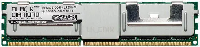 Main image of Black Diamond Memory 64GB (2 x 32GB) ECC Load Reduced DDR3 1600 (PC3 12800) Server Memory Model BD32GX21600MTR96