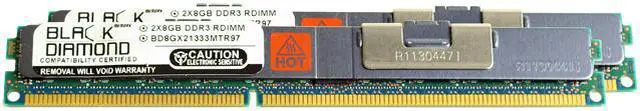 Main image of Black Diamond Memory VLP 16GB (2 x 8GB) ECC Registered DDR3 1333 (PC3 10600) Server Memory Model BD8GX21333MTR97