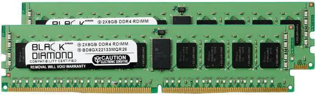 Main image of Black Diamond Memory 16GB (2 x 8GB) ECC Registered DDR4 2133 (PC4 17000) Server Memory Model BD8GX22133MQR26