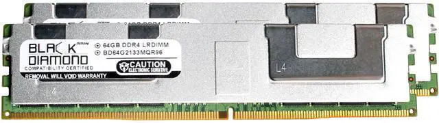 Main image of Black Diamond Memory 128GB (2 x 64GB) ECC Registered DDR4 2133 (PC4 17000) Server Memory Model BD64GX22133MQR96