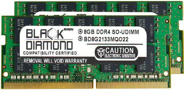 Main image of Black Diamond Memory 16GB (2 x 8GB) ECC Unbuffered DDR4 2133 (PC4 17000) Server Memory Model BD8GX22133MQO22