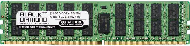 Main image of Black Diamond Memory 16GB ECC Registered DDR4 2933 (PC4 23400) Server Memory Model BD16G2933MQR26
