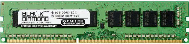 Main image of Black Diamond Memory 8GB ECC DDR3 1600 (PC3 12800) Server Memory Model BD8G1600MTE22