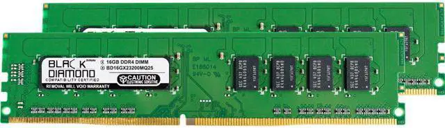 Main image of Black Diamond Memory 32GB (2 x 16GB) 288-Pin PC RAM DDR4 3200 (PC4 25600) Desktop Memory Model BD16GX23200MQ25