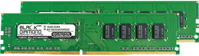 Main image of Black Diamond Memory 32GB (2 x 16GB) 288-Pin PC RAM DDR4 2400 (PC4 19200) Desktop Memory Model BD16GX22400MQ25
