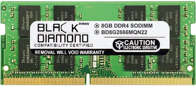 Main image of Black Diamond Memory 8GB 260-Pin DDR4 SO-DIMM DDR4 2666 (PC4 21300) Laptop Memory Model BD8G2666MQN22