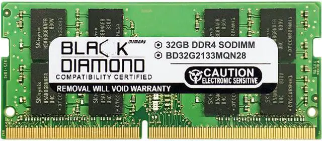 Main image of Black Diamond Memory 32GB 260-Pin DDR4 SO-DIMM DDR4 2133 (PC4 17000) Notebook Memory Model BD32G2133MQN28